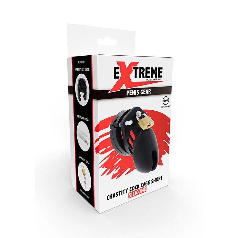 Hidden Desire - Extreme Cage de Chasteté Silicone Taille S Noir