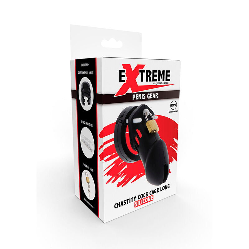 Hidden Desire - Extreme Cage de Chasteté Silicone Taille L Noir