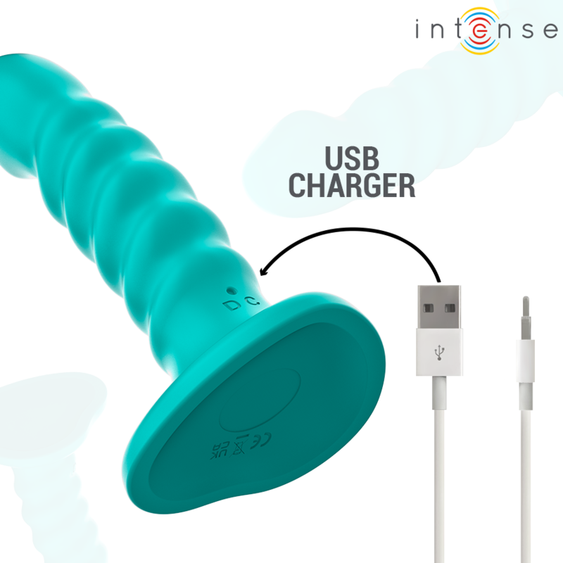 Intense - Buffy Vibrateur Taille S Design Spirale 10 Vibrations Télécommande Bleue