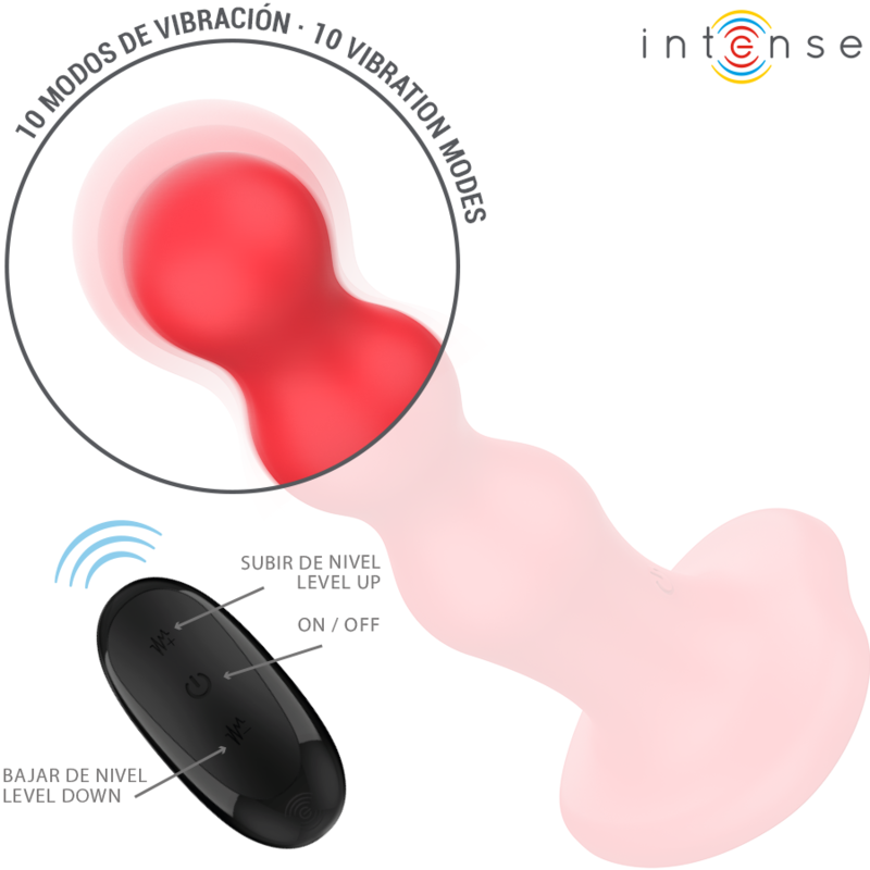 Intense - Cody Vibrateur avec Ventouse Télécommande Rouge
