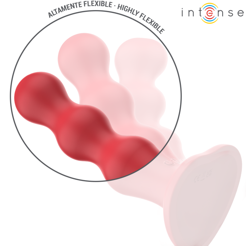Intense - Cody Vibrateur avec Ventouse Télécommande Rouge