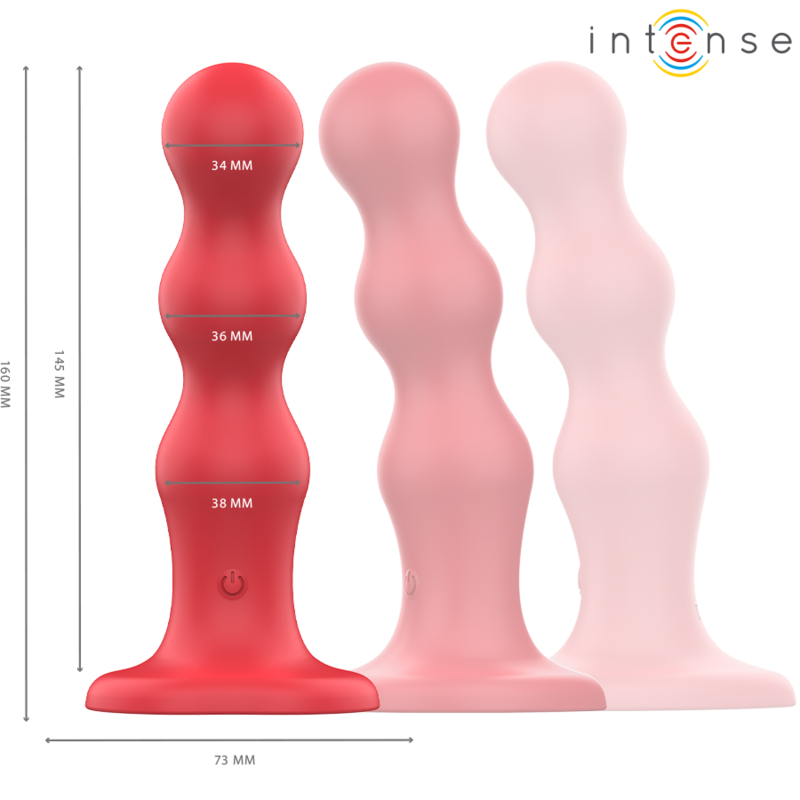 Intense - Cody Vibrateur avec Ventouse Télécommande Rouge