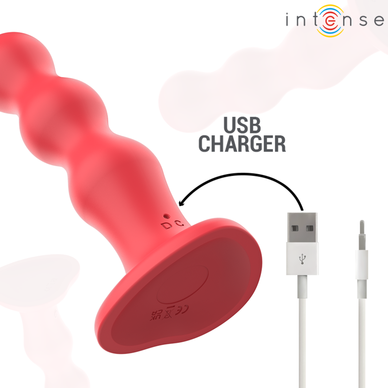 Intense - Cody Vibrateur avec Ventouse Télécommande Rouge