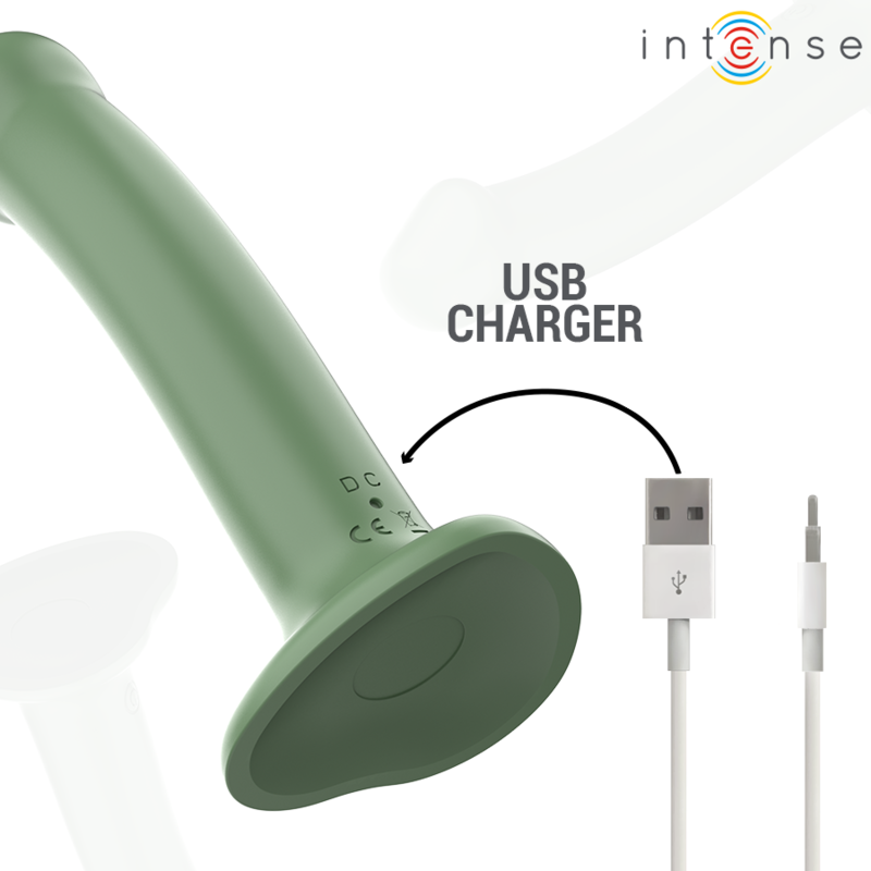 Intense - Becca Vibrateur avec Ventouse 10 Vibrations Télécommande Verte