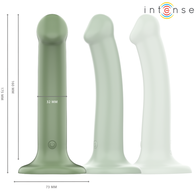 Intense - Becca Vibrateur avec Ventouse 10 Vibrations Télécommande Verte
