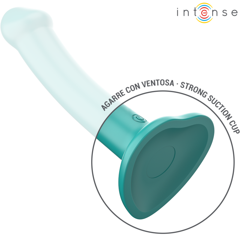 Intense - Katie Vibrateur avec Ventouse 10 Vibrations Télécommande Bleue