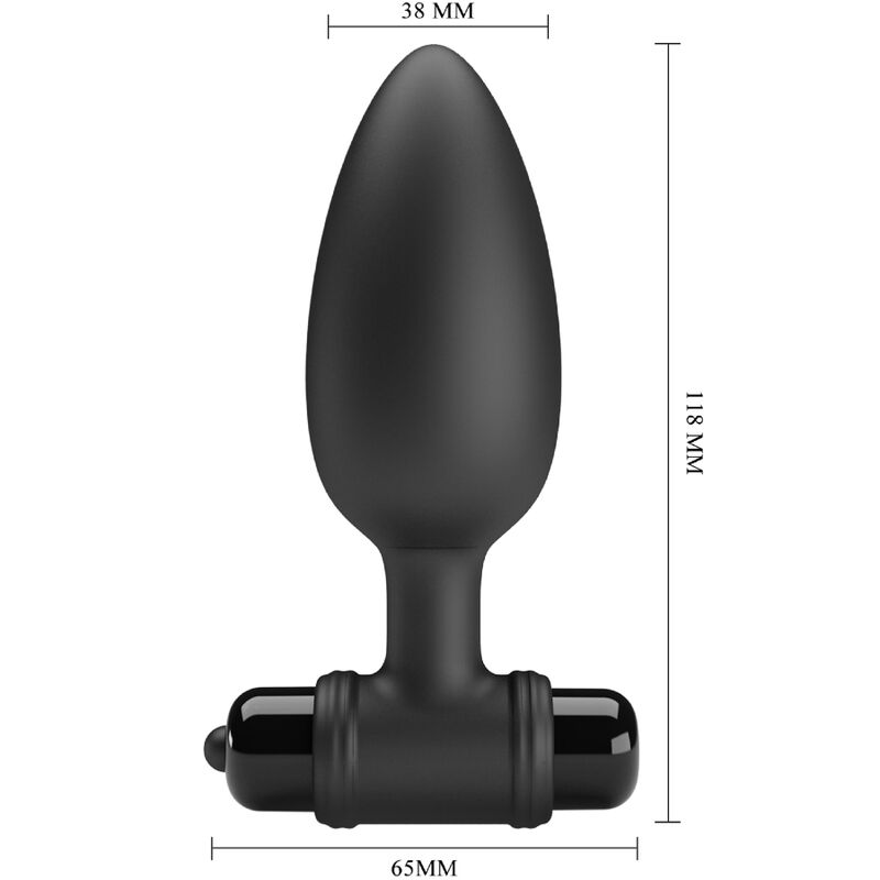 Pretty Love - Vibra Butt Plug 2 Plug Anal 10 Vibrations Noir