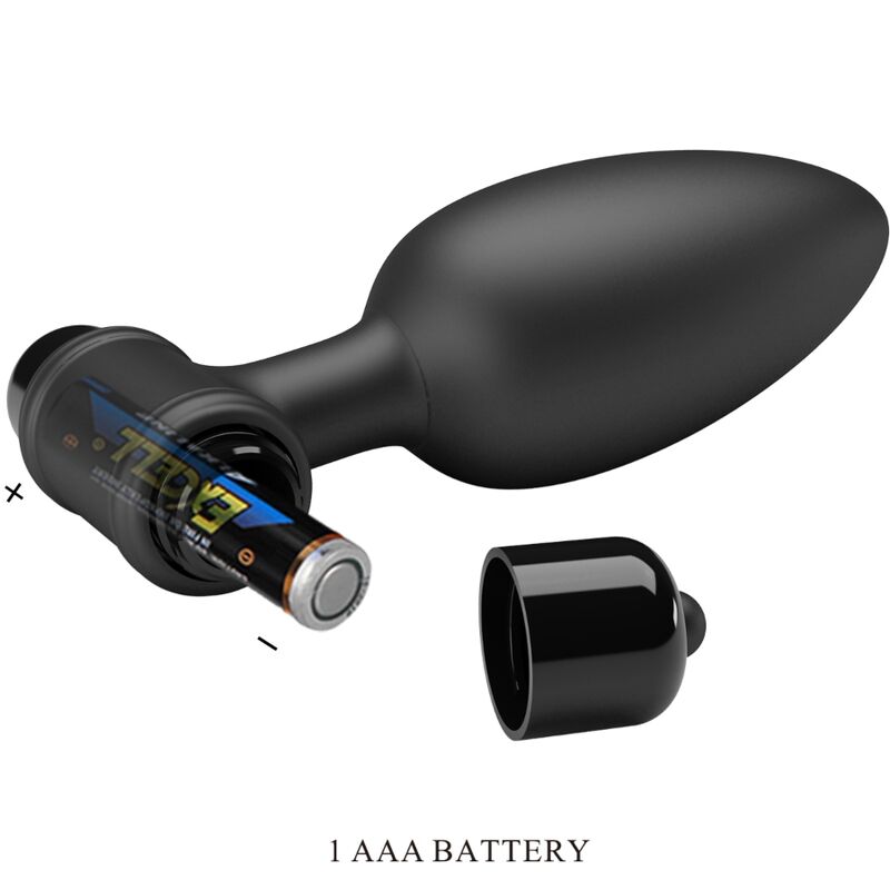 Pretty Love - Vibra Butt Plug 2 Plug Anal 10 Vibrations Noir