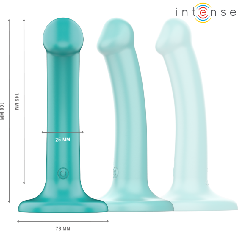 Intense - Katie Vibrateur avec Ventouse 10 Vibrations Télécommande Bleue