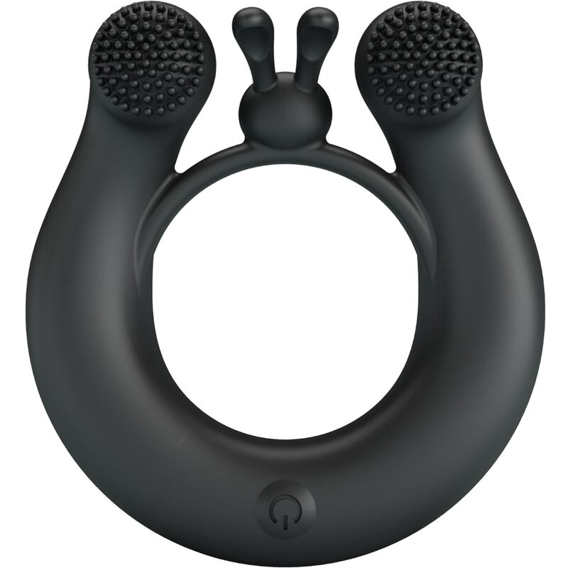 Pretty Love - Anneau Vibrant Dahlia + Stimulateur de Clitoris 12 Vibrations Noir