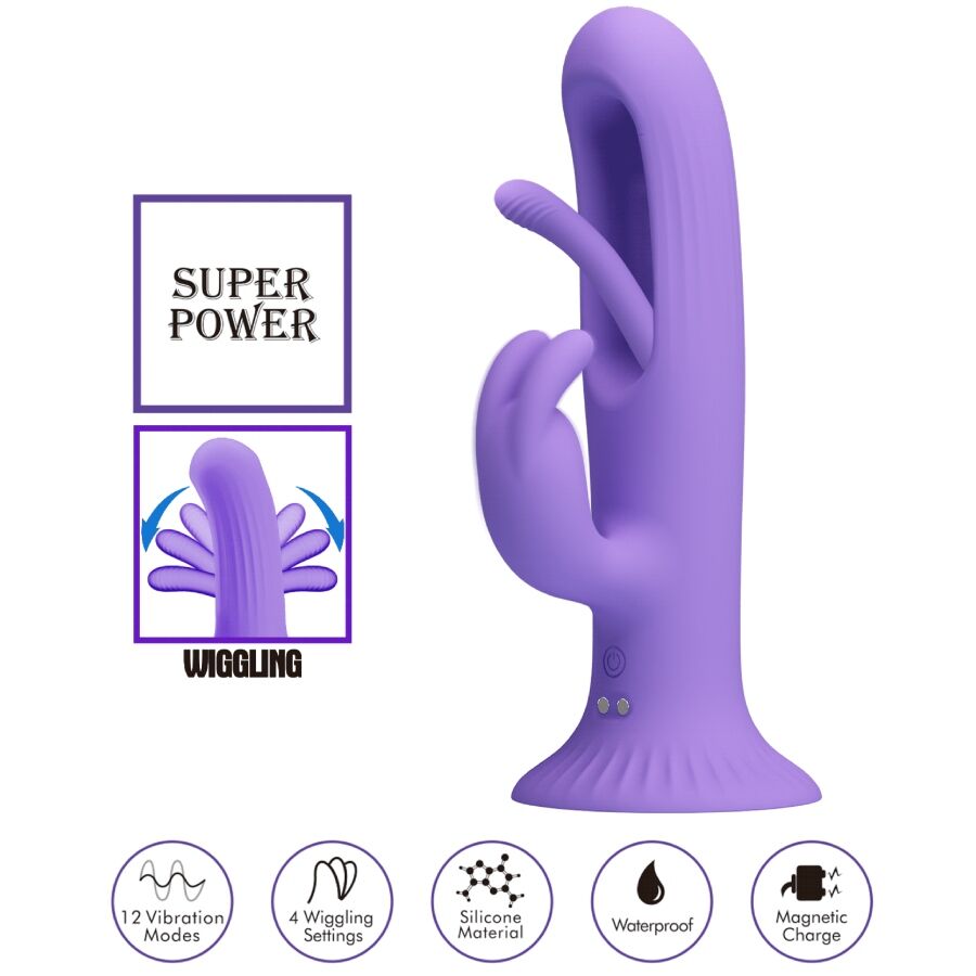 Pretty Love - Vibrateur Lapin Killmoulis 12 Modes de Vibration Violet