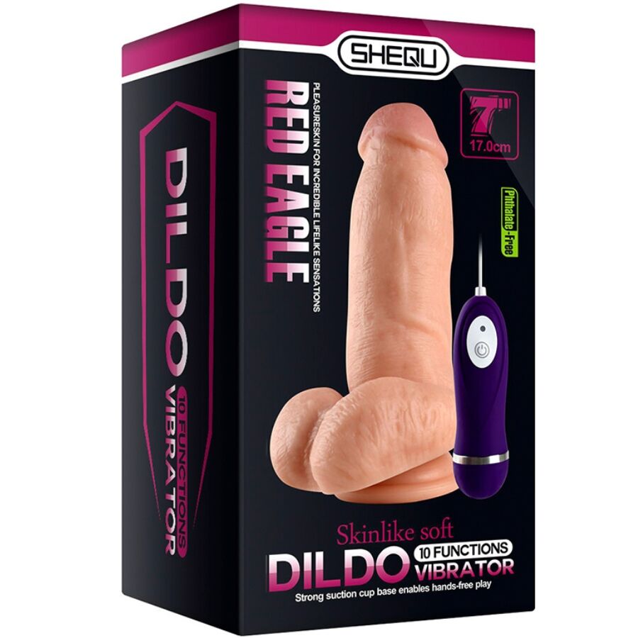 Shequ - Dildo Vibrateur Red Eagle avec Télécommande 17 Cm