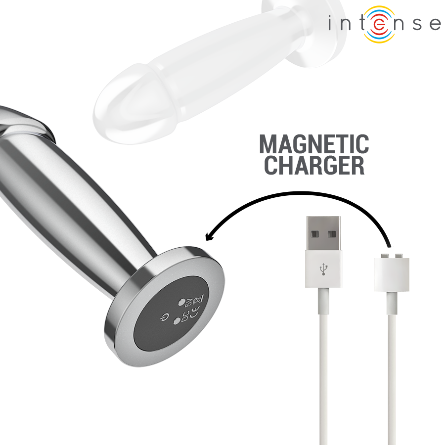 Intense - Plug Anal 10 Vibrations Gode Métallique avec Télécommande M