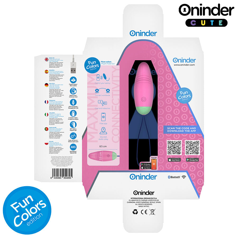 Oninder Cute - œuf en Silicone Vibrant et Rotatif à 360° - Application Mondiale Gratuite