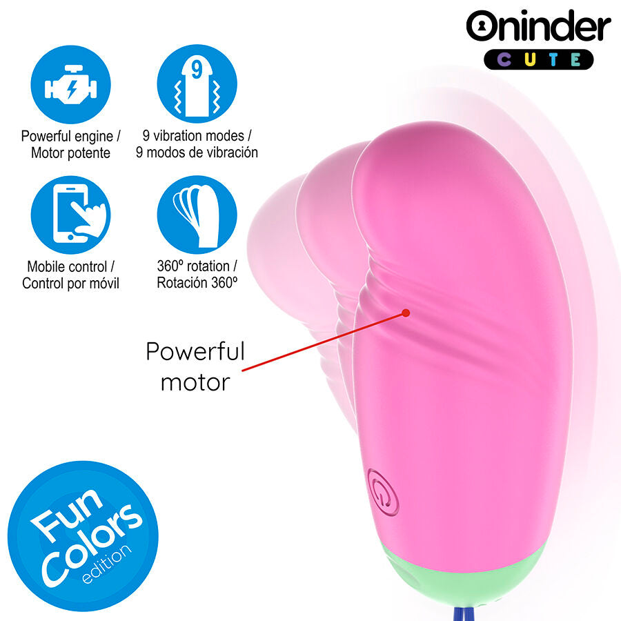Oninder Cute - œuf en Silicone Vibrant et Rotatif à 360° - Application Mondiale Gratuite