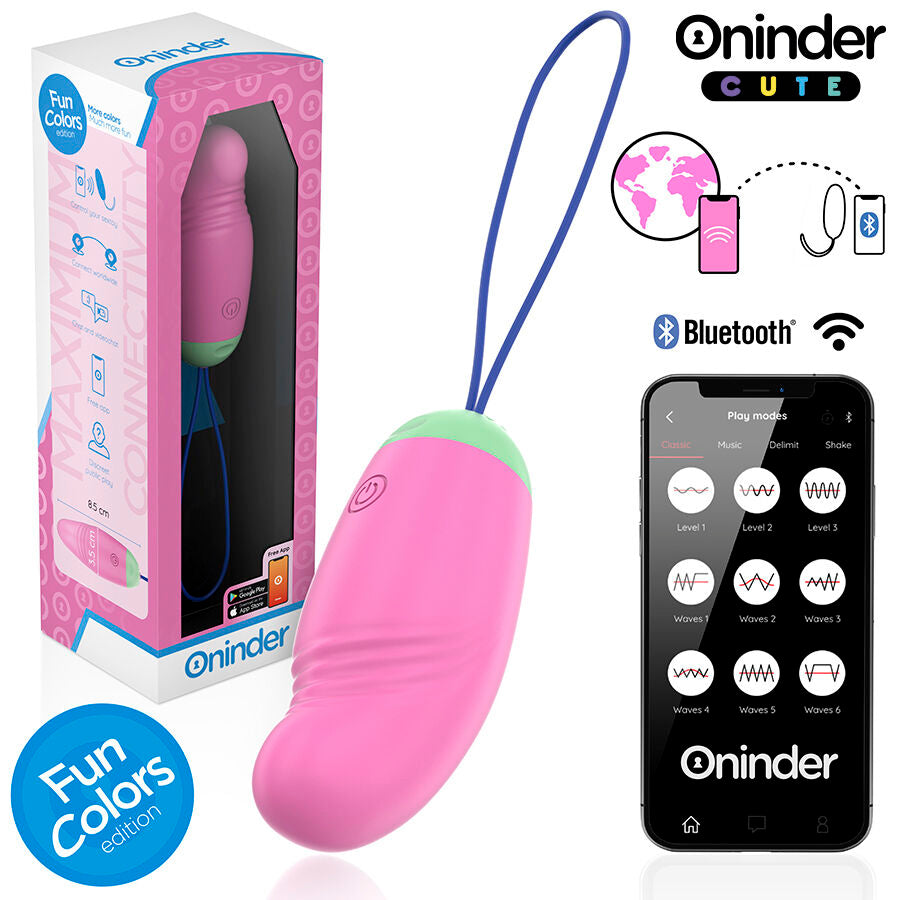 Oninder Cute - œuf en Silicone Vibrant et Rotatif à 360° - Application Mondiale Gratuite