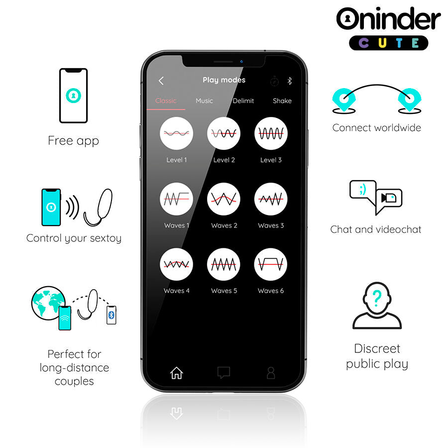 Oninder Cute - œuf Vibrant Love Pleasure - Pierres en Silicone Rotatives - Application Mondiale Gratuite