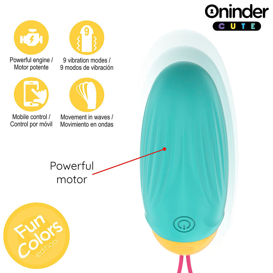 Oninder Cute - œuf Vibrant Love Pleasure - Pierres en Silicone Rotatives - Application Mondiale Gratuite