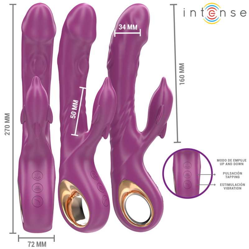 Intense - Halle Vibrateur Multifonction avec Langue Stimulante Dauphin Violet