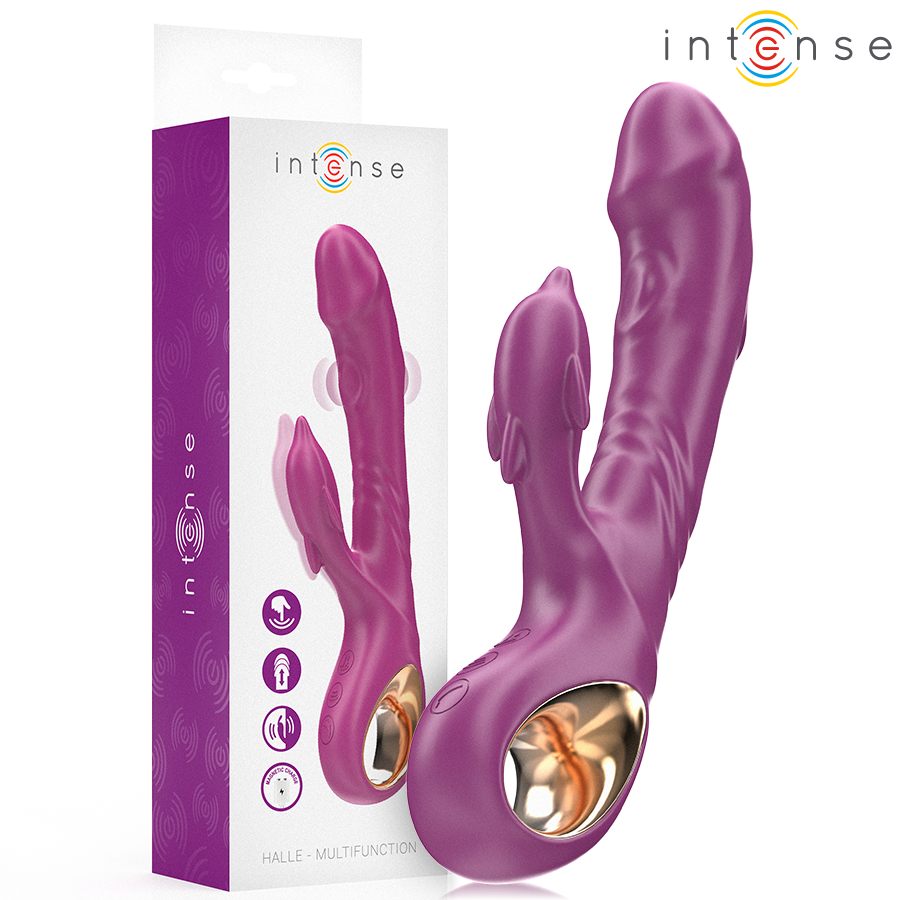 Intense - Halle Vibrateur Multifonction avec Langue Stimulante Dauphin Violet
