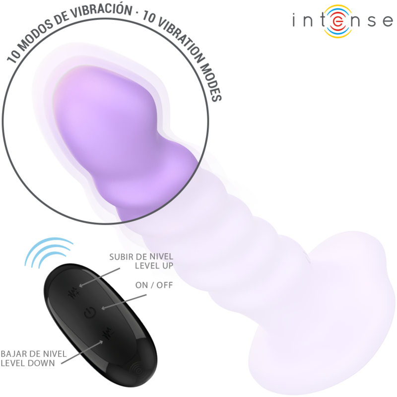 Intense - Brenda Vibrateur Taille M Design Spirale 10 Vibrations Violet Télécommande