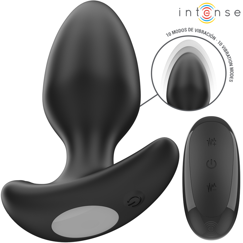 Intense - Joey Anal Plug 10 Vibrations Noir Télécommande