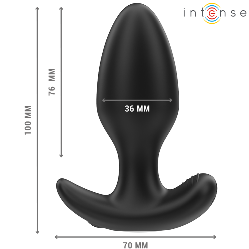 Intense - Joey Anal Plug 10 Vibrations Noir Télécommande