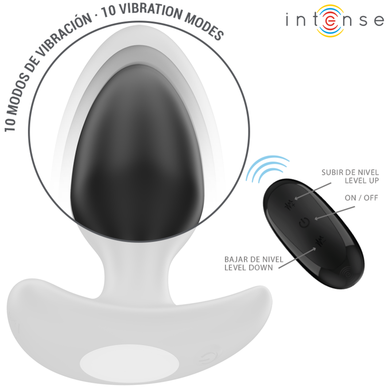 Intense - Joey Anal Plug 10 Vibrations Noir Télécommande