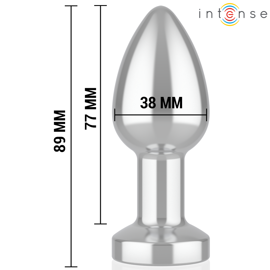 Intense - Plug Anal Vibrant en Métal avec Lumières Led et Télécommande - Taille M