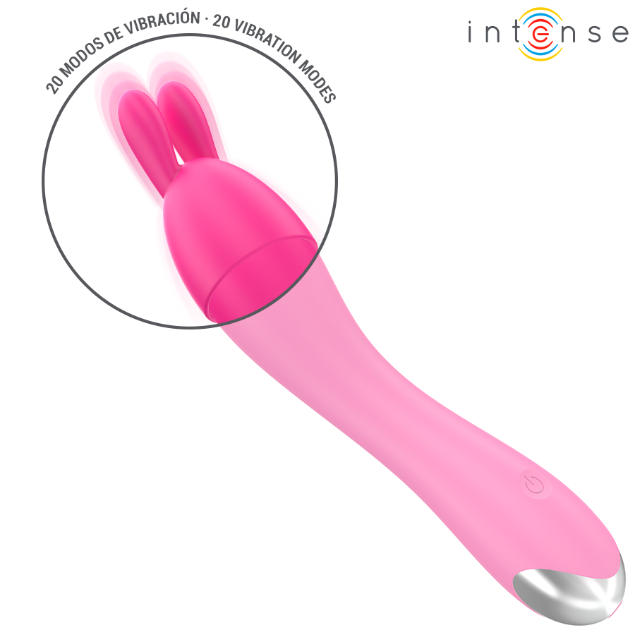 Intense - Vibrateur Cher avec 20 Modes de Mouvements et Embouts Interchangeables
