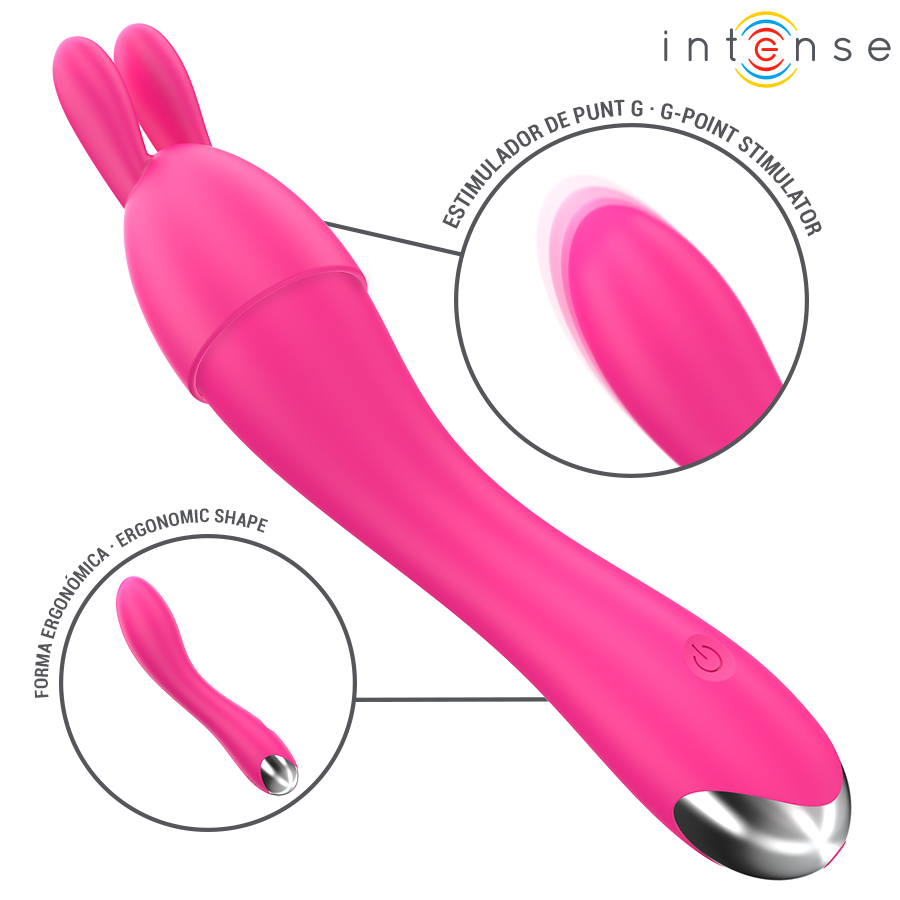 Intense - Vibrateur Cher avec 20 Modes de Mouvements et Embouts Interchangeables