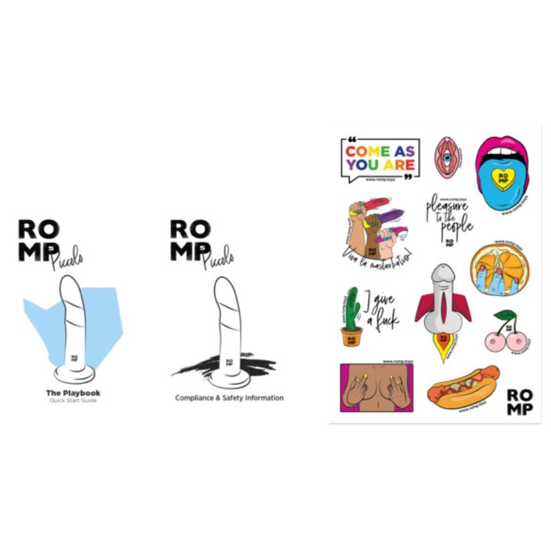 Romp - Piccolo Godemichet en Silicone avec Ventouse Tricolore 14 Cm