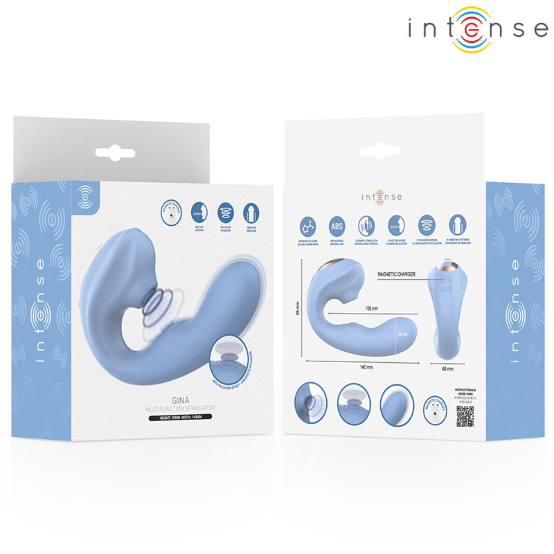 Intense - Gina Stimulateur Clitorial Multifonctionnel Bleu