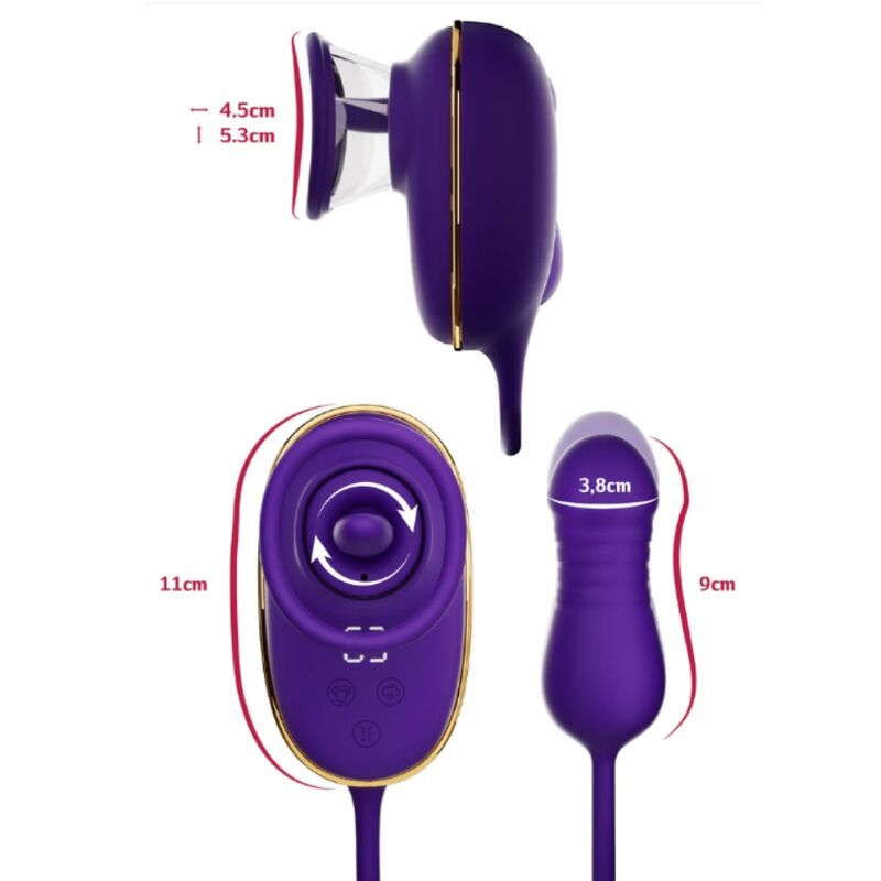 She.e.o - Succion Clitoriale avec Effet de Léchage et Stimulateur Anal Violet