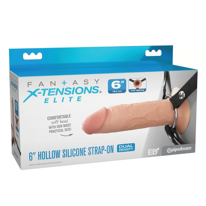 Fantasy X-tensions Elite - Strap-on en Silicone Creux de 15,2 Cm