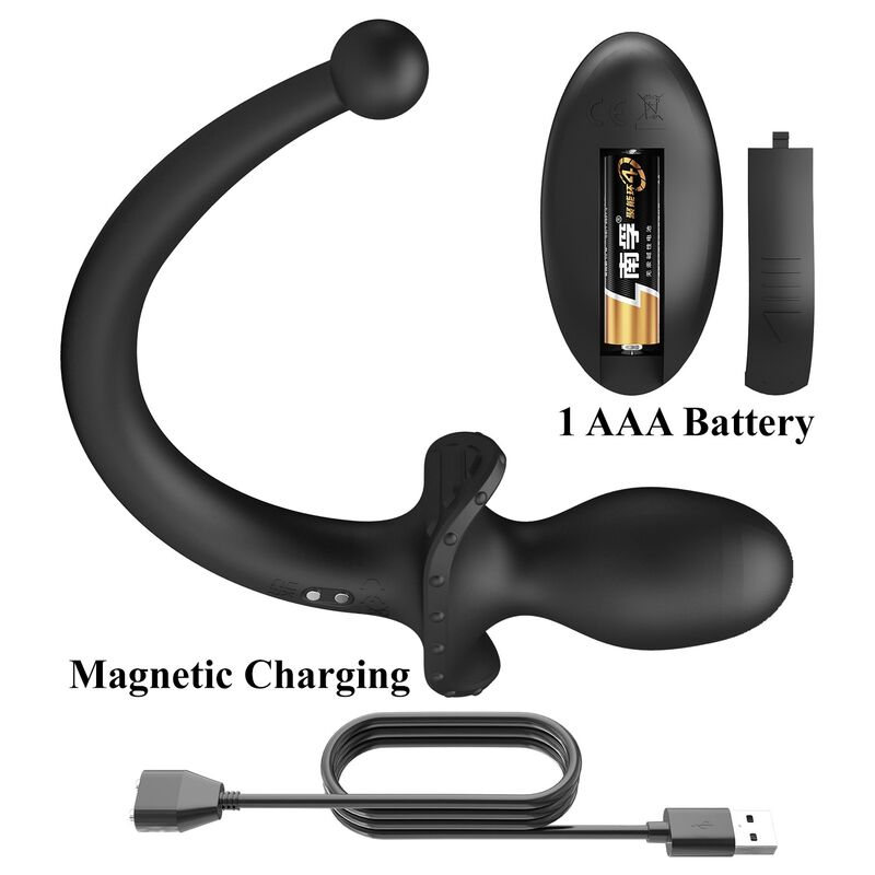 Mr Play - Vibrateur Anal et Périnéumien Noir avec Télécommande sans Fil