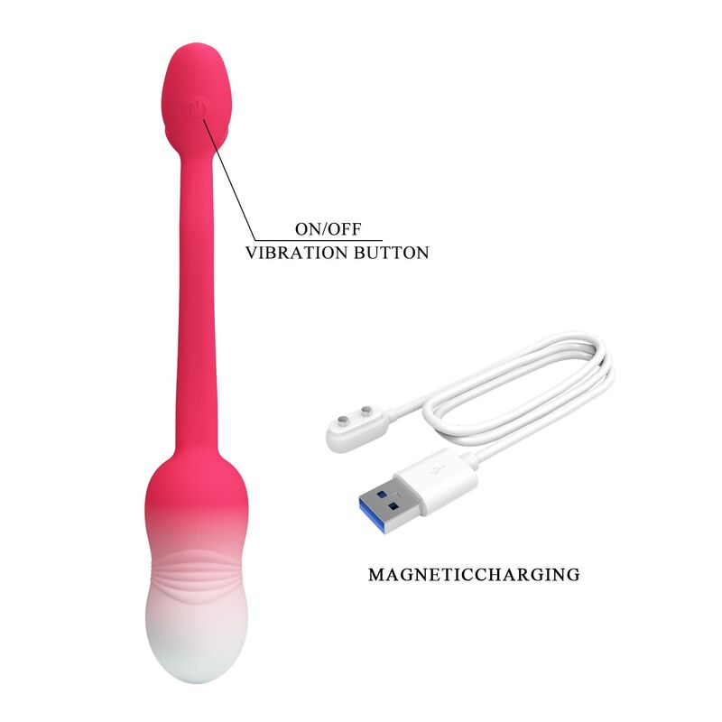 Pretty Love - Å'Uf Vibrant Contrã”lable par Application Pulsen 12 Fonctions Rechargeable par Usb Rose