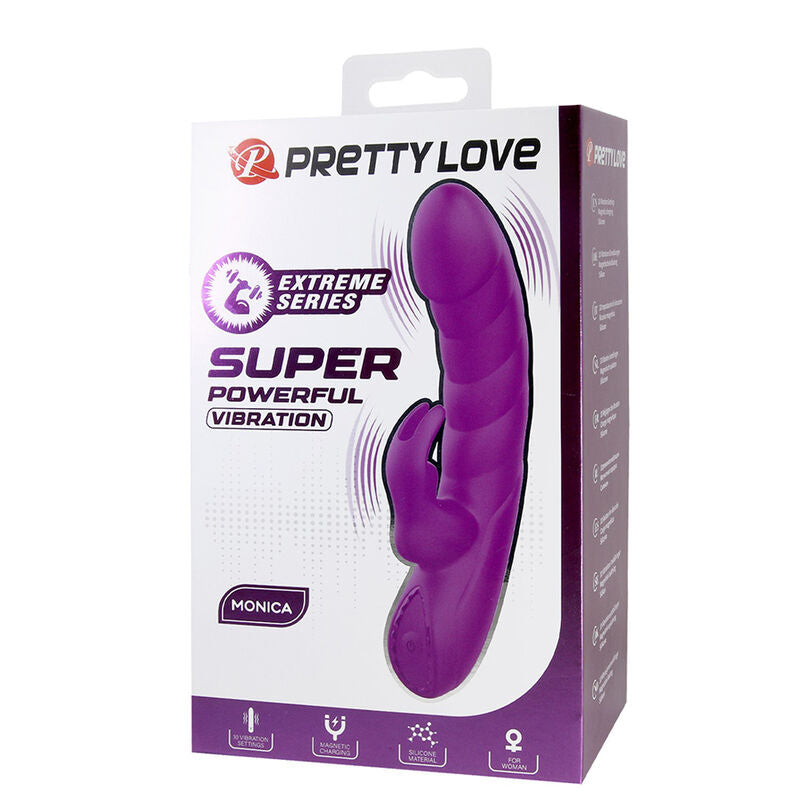 Pretty Love - Monica Vibrateur Rechargeable à Double Stimulation Point G et Clitorial Violet