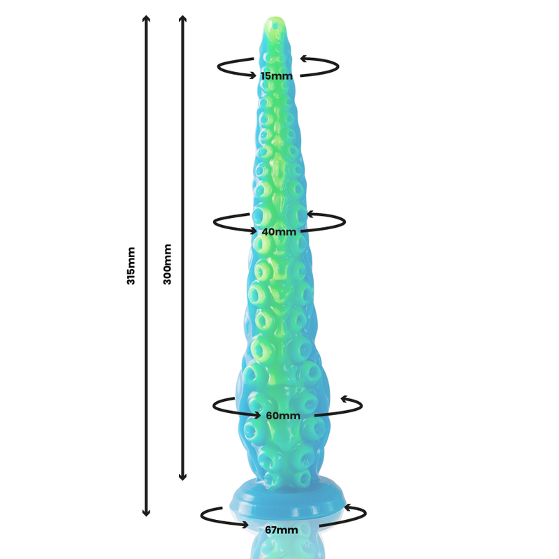 Epic - Scylla Godemichet à Tentacules Fines Fluorescentes Grande Taille