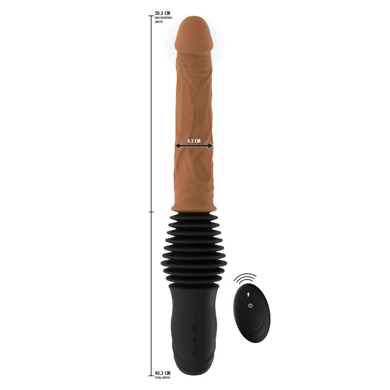 Hidden Desire - Inferno Vibrateur à Double Pénétration Réaliste avec Télécommande 40,5 Cm Teint Clair