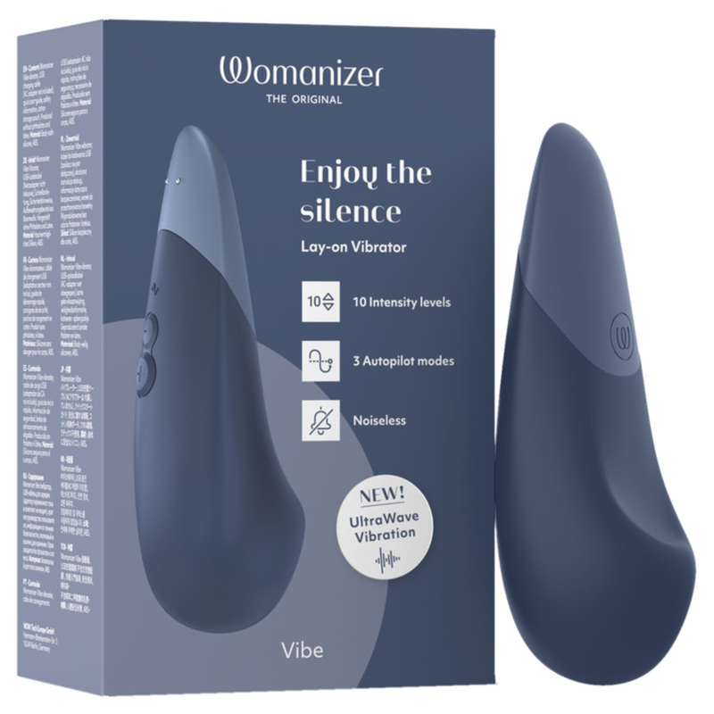Womanizer - Vibe Lay-on Vibrateur Silencieux Bleu Foncé