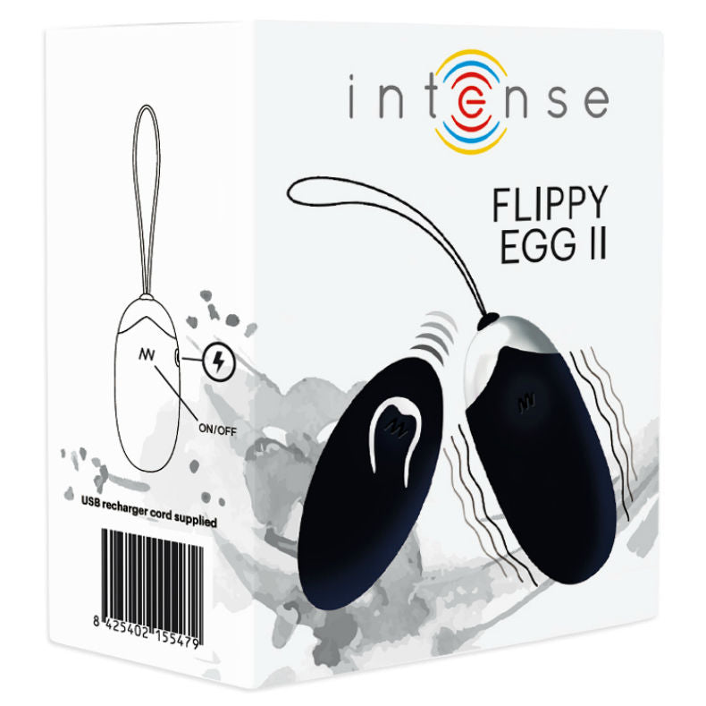 Intense - Oeuf Vibrant Flippy Ii avec Télécommande Noir