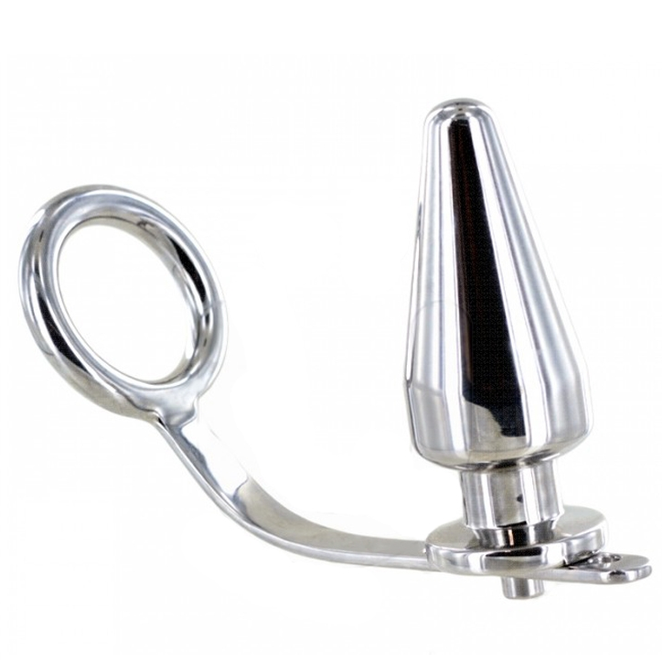 Metal Hard - Anneau en Acier avec Plug Anal 45 X 50MM
