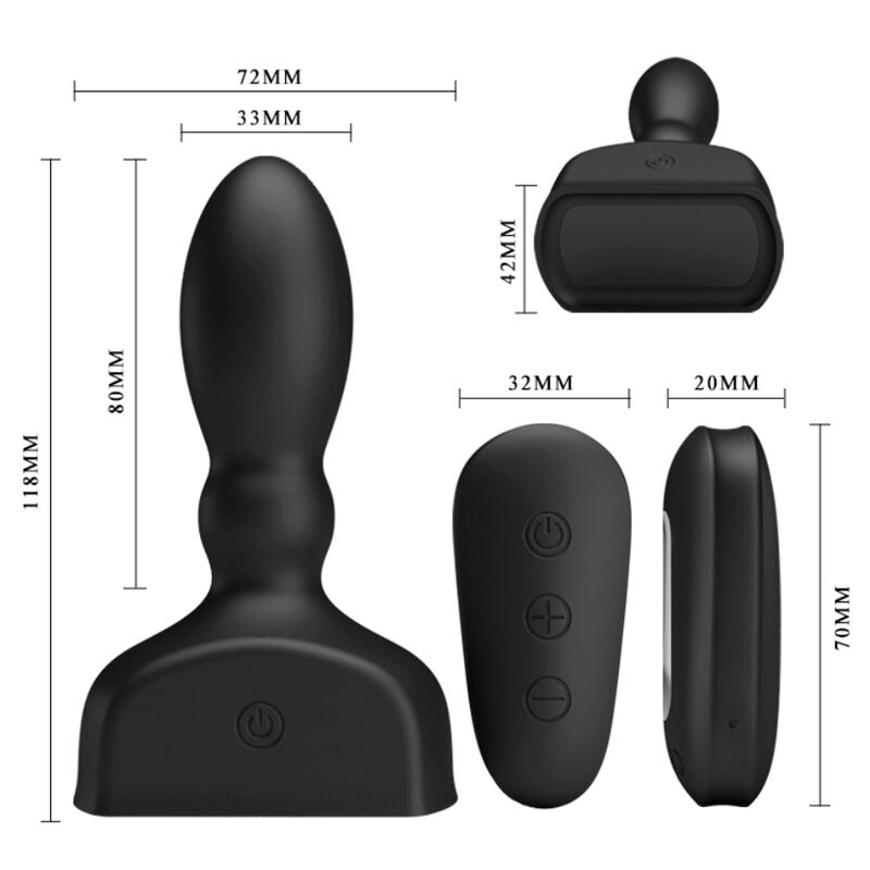 Mr Play - Télécommande de Plug Anal Gonflable Noir
