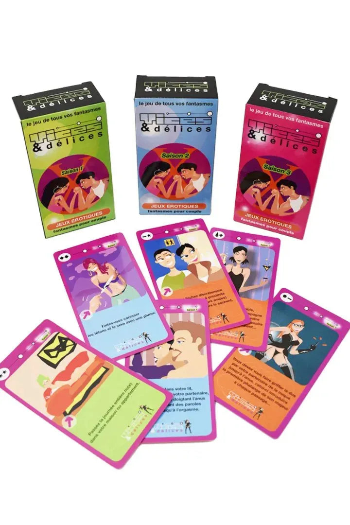 Jeux de cartes érotiques pour couples, exploration des fantasmes intimes, stimulation ludique et sensuelle.