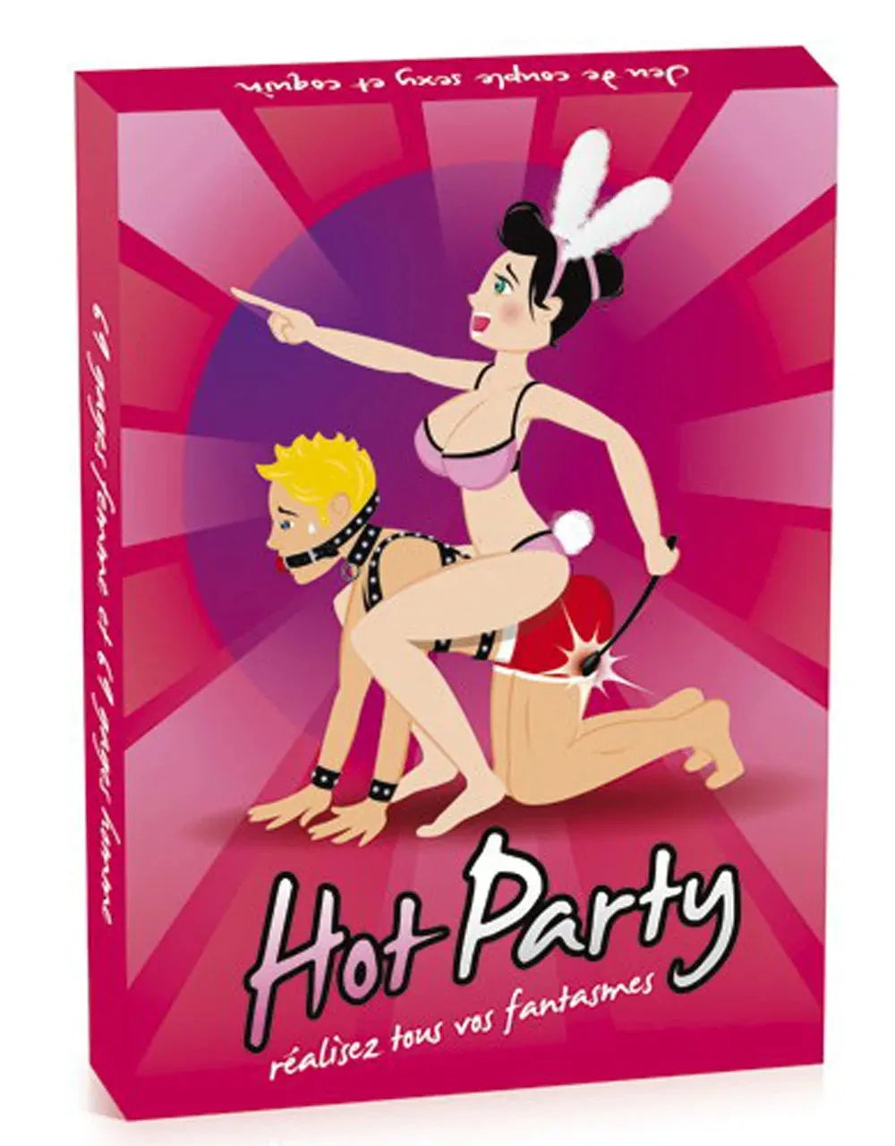 Jeu coquin de rôle avec accessoires fantaisie pour couples explorant leurs fantasmes intimes.