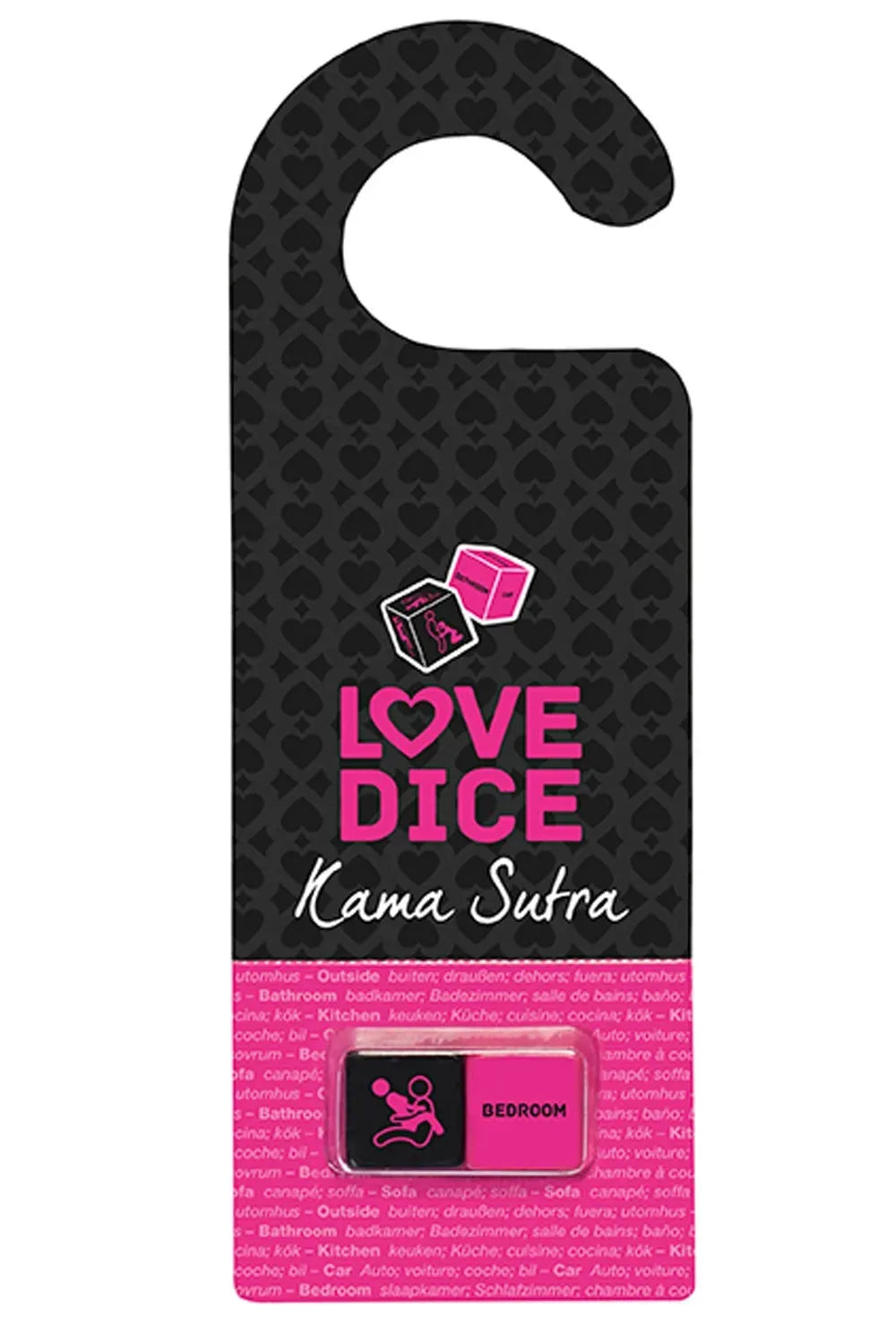 Dés à jouer érotiques Kama Sutra rose et noir pour pimenter vos moments intimes et explorer de nouvelles positions sensuelles.