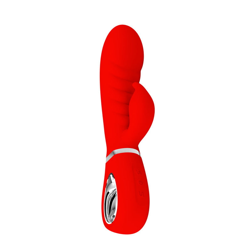 Prescott, vibromasseur rabbit point-G silicone super soft rouge