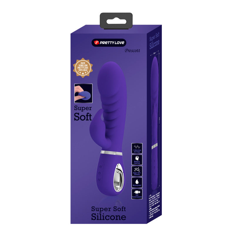 Prescott, vibromasseur rabbit point-G silicone super soft violet