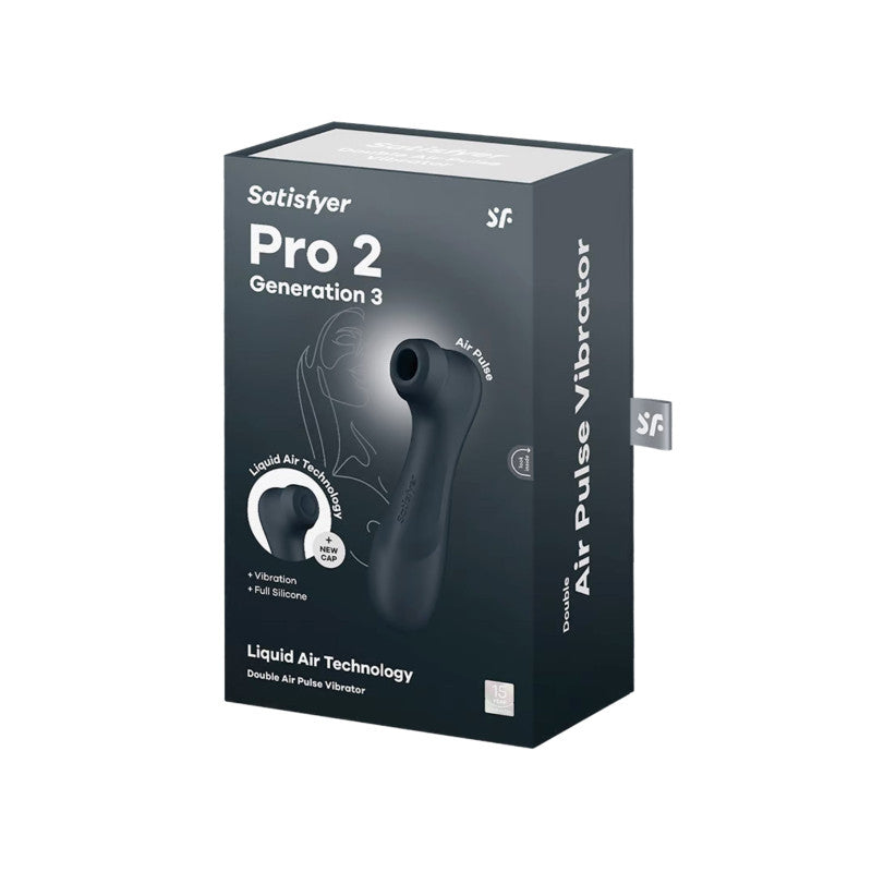 Pro 2 Generation 3, stimulateur clitoridien Air Pulse Vibrator noir